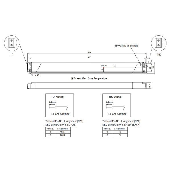 Блок живлення Mean Well DC 12V 79,2W 6,6A IP20 (SLD-80-12) , 100022106