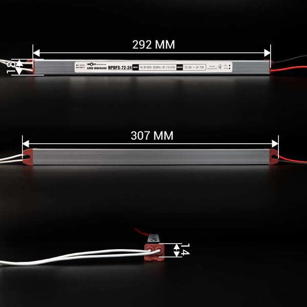Блок питания BIOM Professional DC24 72W 3А stick герметичный (BPBFS-72-24), 100027333