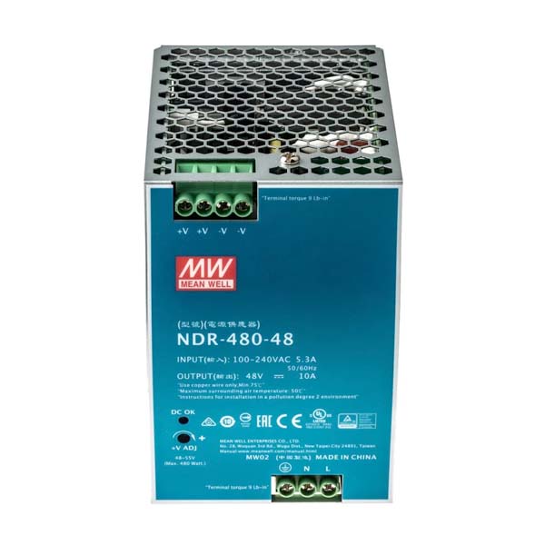 Блок живлення Mean Well 48V 480W 10А IP31 (NDR-480-48), 100025589