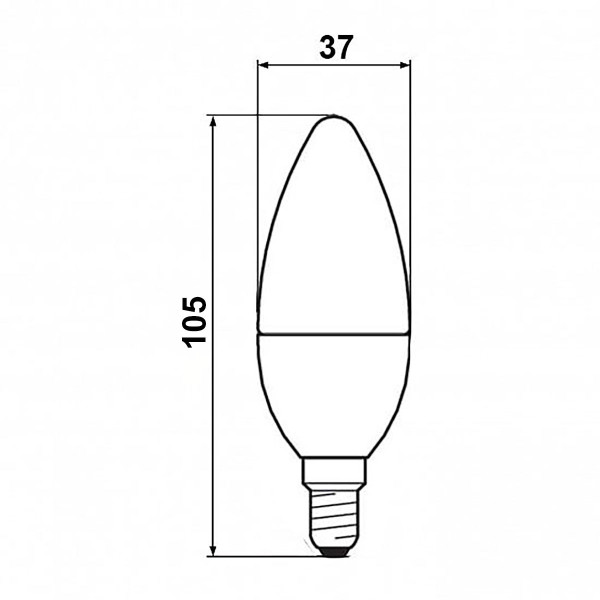 Светодиодная лампа Biom C37 10W 900Lm 4500К 220V E14 матова (BT-708), 100023983