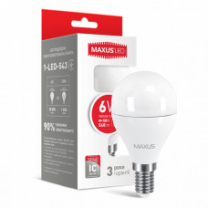 Светодиодная лампа MAXUS G45 6W 540Lm 3000K 220V E14 Frosted (1-LED-543)