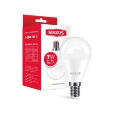 Светодиодная лампа MAXUS G45 7W 700Lm 3000K 220V E14 Frosted (1-LED-751)