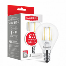 Светодиодная лампа MAXUS филамент G45 4W 420Lm 3000K 220V E14 Clear (1-LED-547-01)