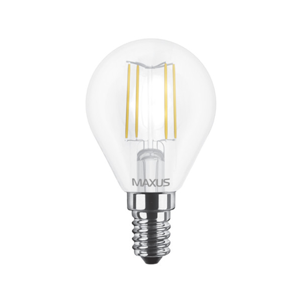 Світлодіодна лампа MAXUS філамент G45 4W 420Lm 4100K 220V E14 Clear (1-LED-548-01) , 100001683