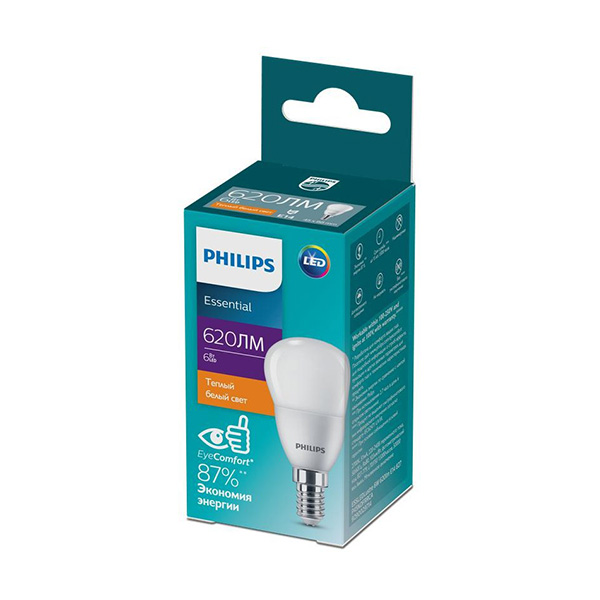 Светодиодная лампа PHILIPS ESS LEDLustre 6W E14 620Lm 827 P45 NDFRRCA (929002971407), 100023681
