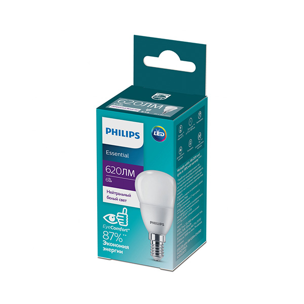 Светодиодная лампа PHILIPS ESS LEDLustre 6W E14 620Lm 840 P45 NDFRRCA (929002971707), 100023682