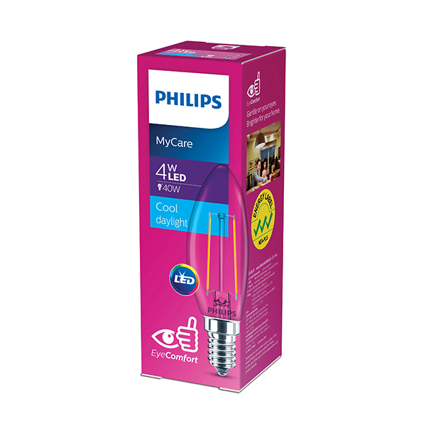 Светодиодная лампа PHILIPS LEDClassic 4W E14 400Lm 865 B35 CL ND (929001975613), 100023687
