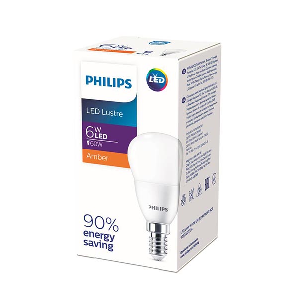 Светодиодная лампа PHILIPS LEDLustre 6W E14 500Lm 827 P45 NDFR RCA (929002273937), 100023694