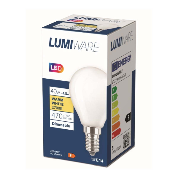 Світлодіодна лампа PHILIPS Lumiware P45 4,5 Вт E14 2700 К 220-240 В матова (929001994462) , 100027967