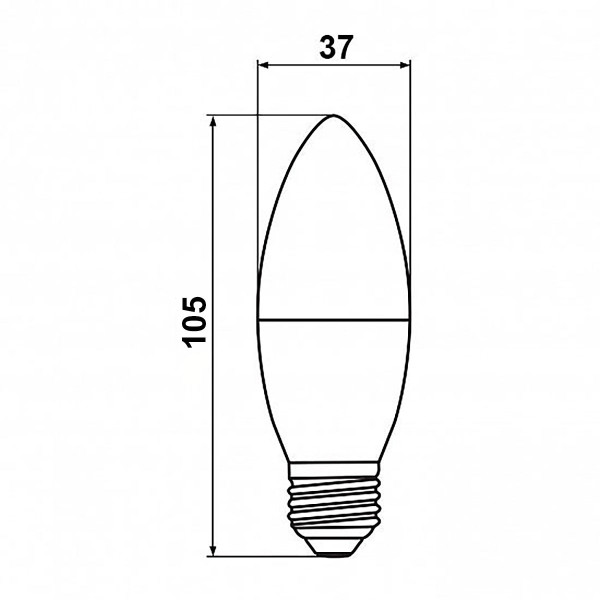 Светодиодная лампа Biom C37 10W 900Lm 4500К 220V E27 матова (BT-706), 100023981