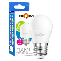 Світлодіодна лампа Biom G45 10W 900Lm 4500К 220V E27 матова (BT-702)