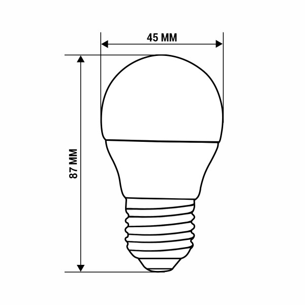 Светодиодная лампа Biom G45 10W 900Lm 4500К 220V E27 матова (BT-702), 100023977