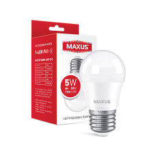 Светодиодная лампа MAXUS G45 5W 550Lm 3000K 220V E27 Frosted (1-LED-741)