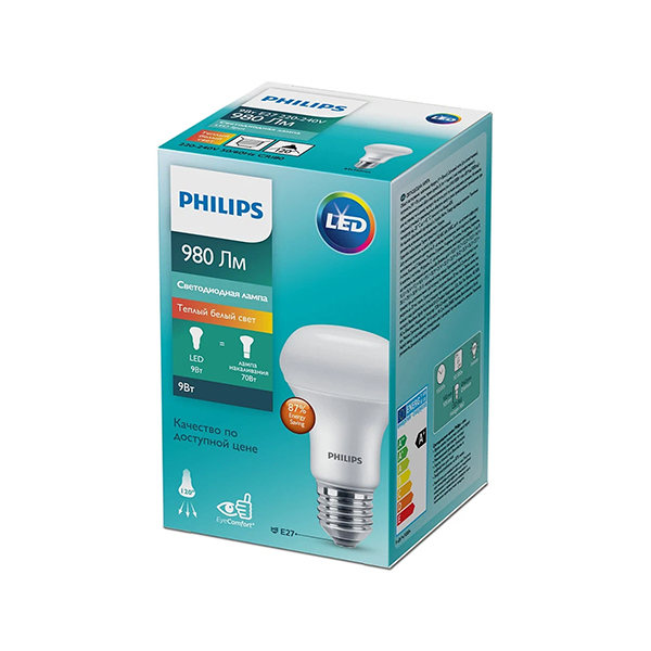 Светодиодная лампа PHILIPS ESS LEDspot 9W E27 980Lm 827 R63 (929002965887), 100022484