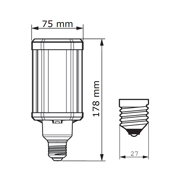 Светодиодная лампа PHILIPS Tforce LED HPL ND 21W E27 830 (929002006102), 100023831