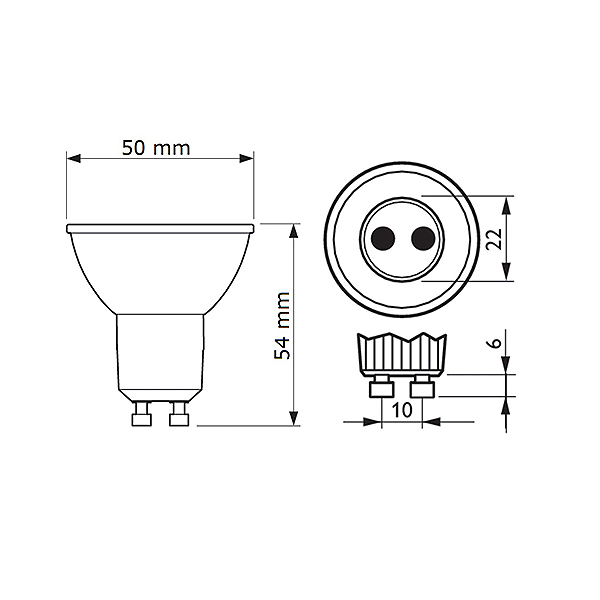 Светодиодная лампа PHILIPS CorePro LEDspot 4-50W GU10 840 PAR16 DIM (929002065802), 100023633
