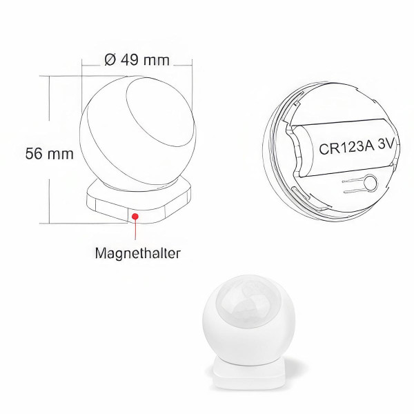 Датчик движения Mi-light RF инфракрасный беспроводной 2.4G (PIR1-RF), 100024034