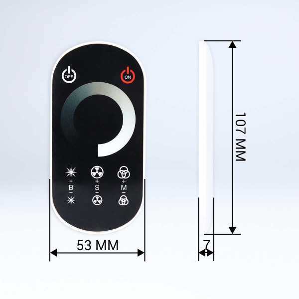 Диммер OEM 24A (8A*3кан) DC 12-24V RF черный (D-24RF8-T-B), 100025611