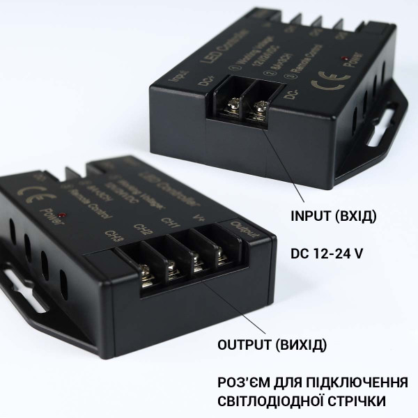 Диммер OEM 24A (8A*3кан) DC 12-24V RF черный (D-24RF8-T-B), 100025611