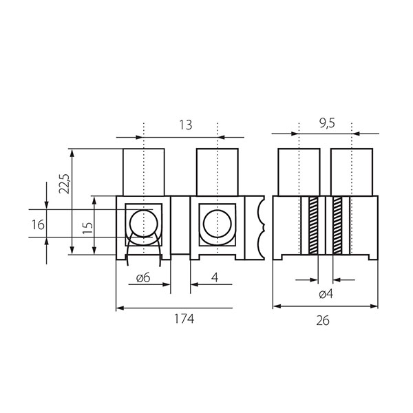 Клеммная колодка KANLUX H-16MM2 PP M (26434), 100024568