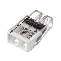 Клема швидкого монтажу WAGO COMPACT для розподіляючих коробок 2X2, 5, прозор./біла, без пасти (2273-202)