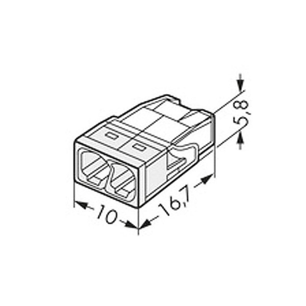 Клема швидкого монтажу WAGO COMPACT для розподіляючих коробок 2X2, 5, прозор./біла, без пасти (2273-202) , 100022466