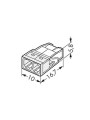 Клема швидкого монтажу WAGO COMPACT для розподіляючих коробок 2X2, 5, прозор./біла, без пасти (2273-202) , 100022466