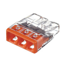Клемма быстрого монтажа WAGO COMPACT для расспред.коробок 3X2,5, прозрач/оранж., без пасты (2273-203)