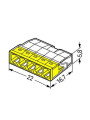 Клема швидкого монтажу WAGO COMPACT для розподіляючих коробок 5X2,5, прозора/жовта, без пасти(2273-205) , 100022469