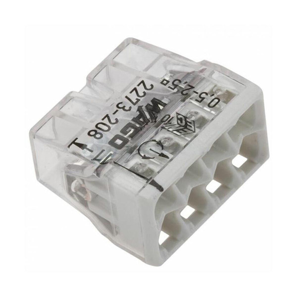 Клема швидкого монтажу WAGO COMPACT для розподіляючих коробок 8X2,5, прозора/сіра, без пасти (2273-208) , 100022470