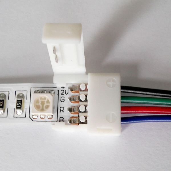 Коннектор для светодиодных лент OEM SC-09-SWS-10-4 10mm RGB 2joints wire (провод-2 зажима), 100000566