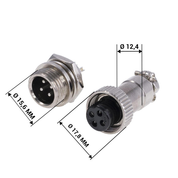 Коннектор для светодиодных лент OEM №18 4pin-4pin "мама" + "папа" металл, 100003874