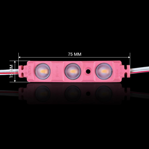 Светодиодный модуль BRT XG194 5630-3 1,5W DC 12V IP65 розовый с линзой (XG194 LM-12-1.5-5630-7515), 100014574