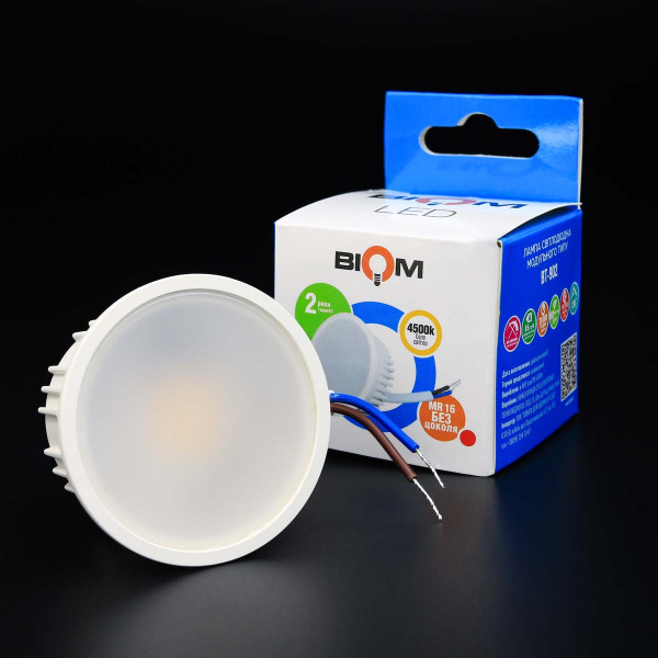 Светодиодная лампа Biom MR16 9W 760Lm 4500K модуль, матовий 120 (BT-902), 100025756