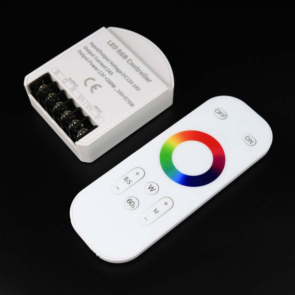 Контроллер RGB OEM 24A (8A*3кан) DC 12-24V RF белый (C-24-RF8-T-W), 100025609