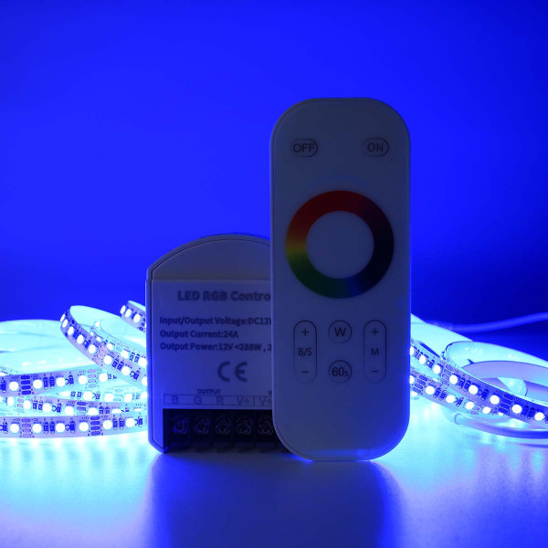 Контроллер RGB OEM 24A (8A*3кан) DC 12-24V RF белый (C-24-RF8-T-W), 100025609