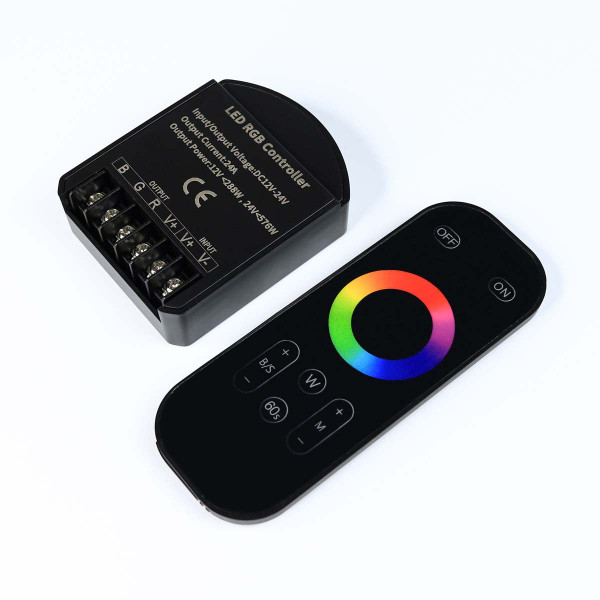 Контроллер RGB OEM 24A (8A*3кан) DC 12-24V RF черный (C-24-RF8-T-B), 100025610