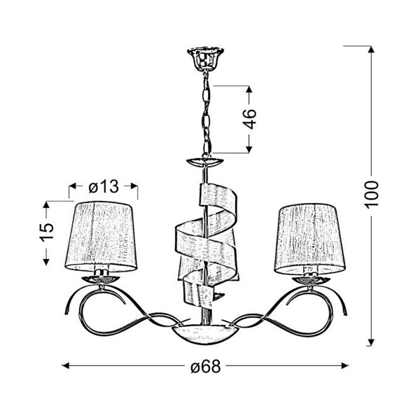Люстра Candellux DENIS Gold (33-23421) , 100025137