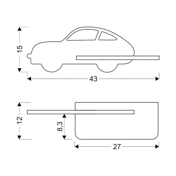 Настінний світильник Candellux CAR Green (21-85092) , 100025379
