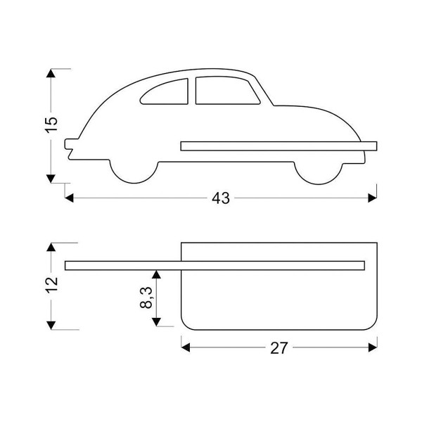 Настінний світильник Candellux CAR Grey (21-85061) , 100025380