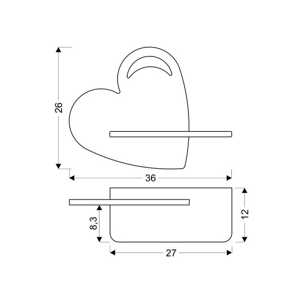 Настінний світильник Candellux HEART Blue (21-84576) , 100025388