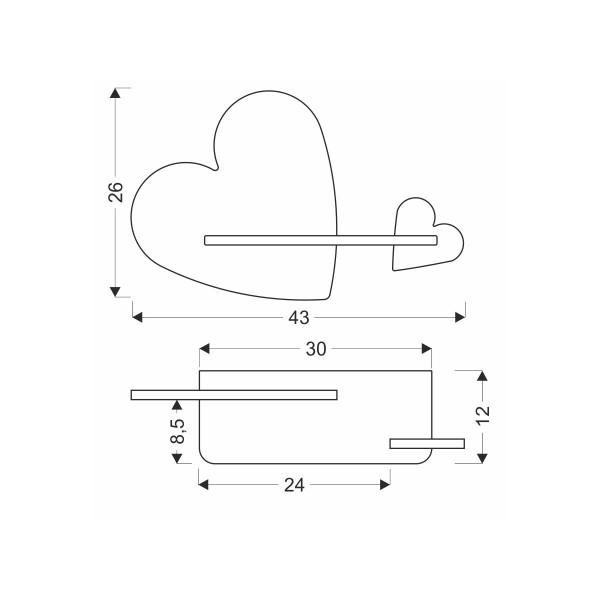 Настінний світильник Candellux HEART Pink (21-84552) , 100025389