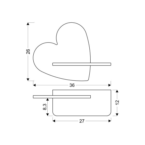 Настінний світильник Candellux HEART Pink (21-84569) , 100025390