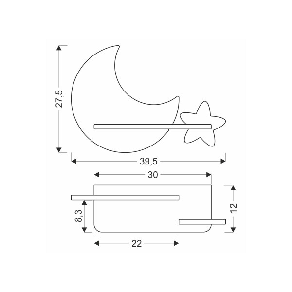 Настінний світильник Candellux MOON (21-75727) , 100025422