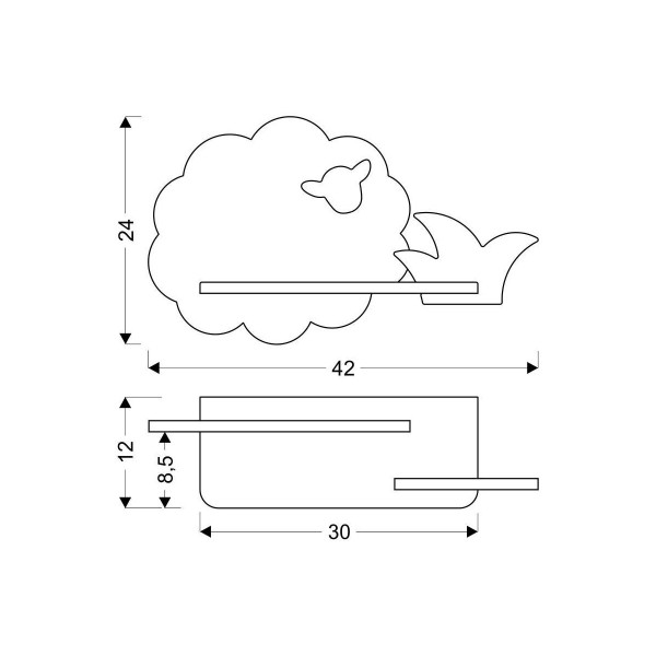 Настінний світильник Candellux SHEEP Grey (21-85146) , 100025443