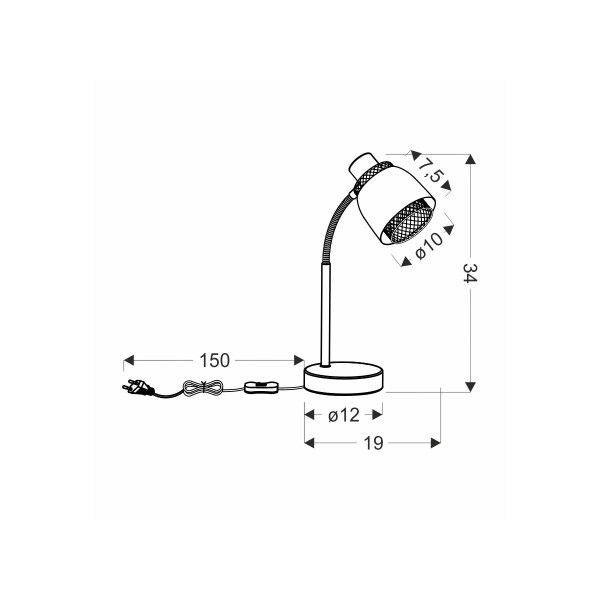 Настільна лампа Candellux Aleksandria Black (41-13774) , 100025085