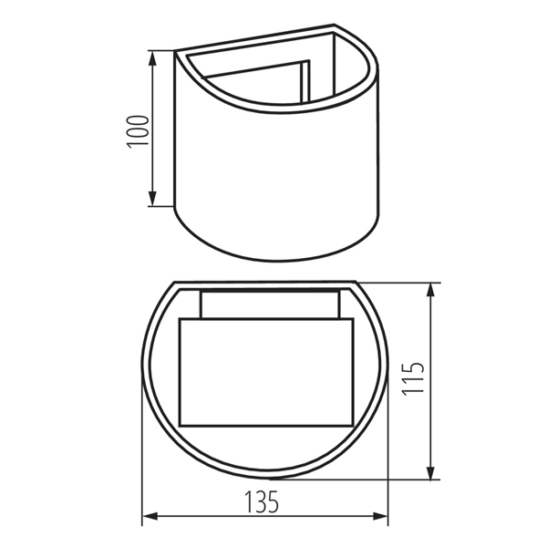 Фасадний світильник REKA LED EL 7W-O-GR (28991) , 100024661