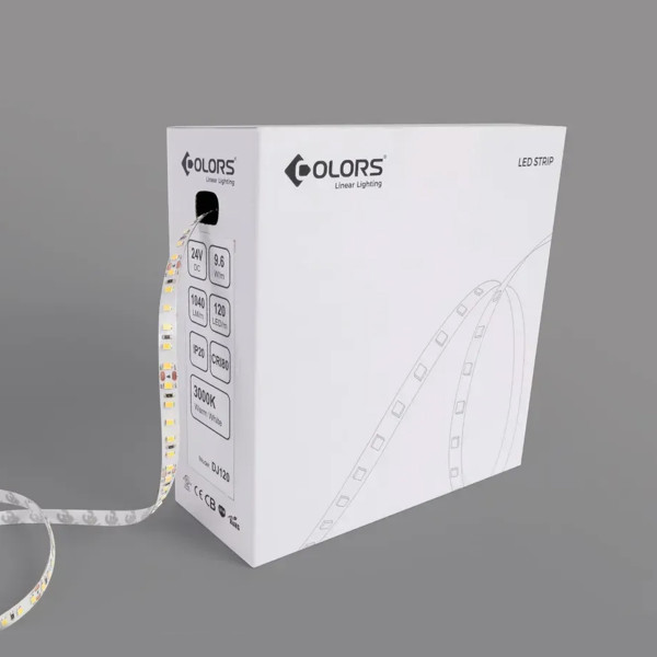 Світлодіодна стрічка COLORS 120-2835-12V-IP55 8,8W 900Lm 5900K 5м (DJ120-12V-8mm-IP55-W) , 100027560