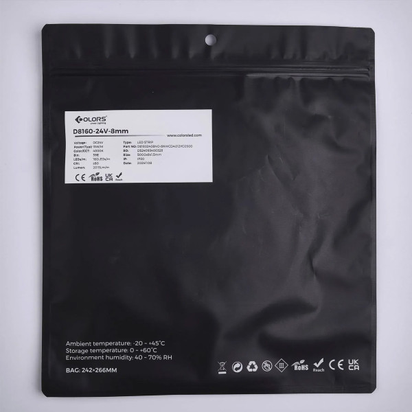 Світлодіодна стрічка COLORS 160-2835-24V-IP20 12W 1712Lm 4000K 5м (D8160-24V-8mm-NW) , 100022196