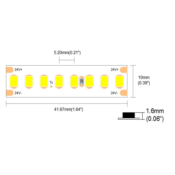 Світлодіодна стрічка COLORS 192-2835-24V-IP20 17,6W 2480Lm 4000K 5м (D8192-24V-10mm-NW) , 100022200